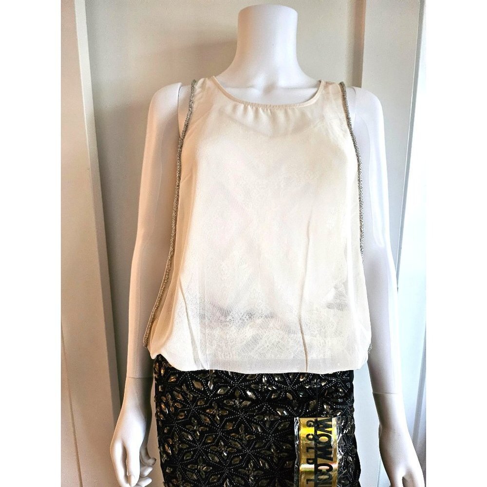 Doe & Rae Sleeveless Lace Top Size S